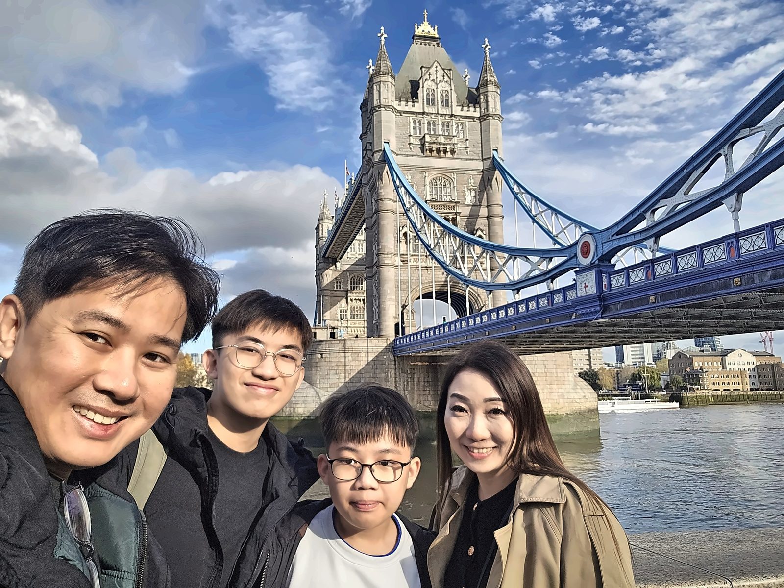Kev and family at Tower Bridge, London